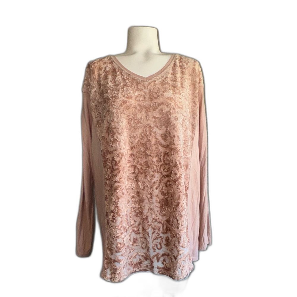 Chico’s Zenergy Pink Peach Tunic Top 2 L Large